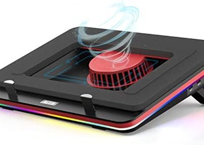 IETS GT500 Powerful Turbo-Fan (5000 RPM) RGB Laptop Cooling Pad with Infinitely Variable Speed,Seal