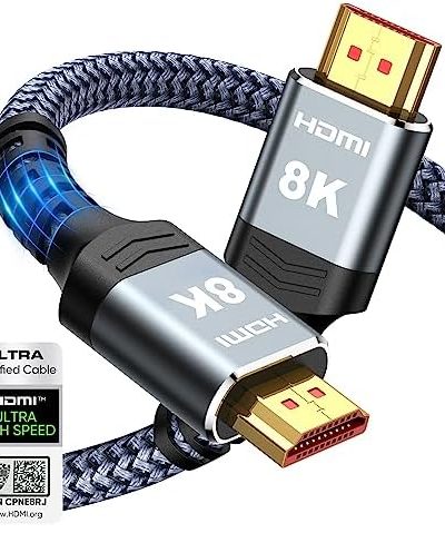 Highwings 8K 10K HDMI 2.1 Cable 48Gbps 6.6FT/2M, Certified High Speed HDMI Braided Cord-4K@120Hz