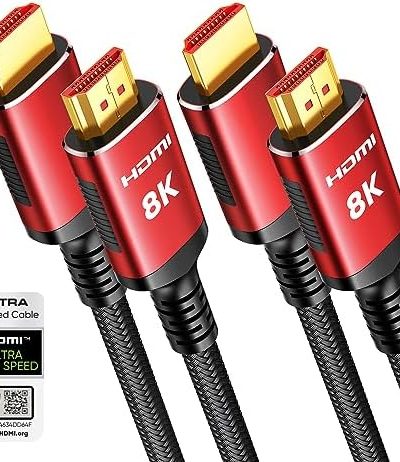 Snowkids 10K 8K HDMI 2.1 Cable 10FT 2-Pack, 48Gbps Certified High Speed HDMI Braided Cord (8K@60Hz,